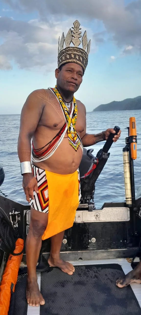 Představitel komunity Emberá v Panamě
